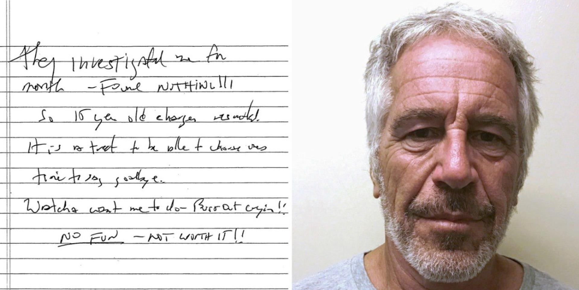 Judge releases Jeffrey Epstein's alleged suicide note