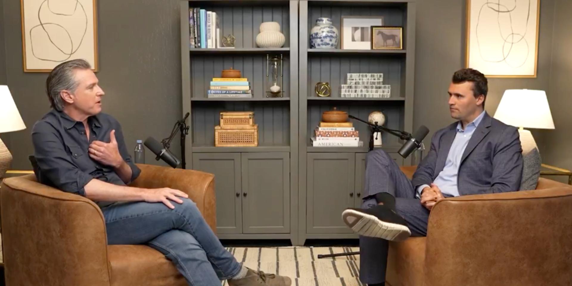 Gavin Newsom proudly told Charlie Kirk his son was a fan—now he claims he was just 'familiar with him'