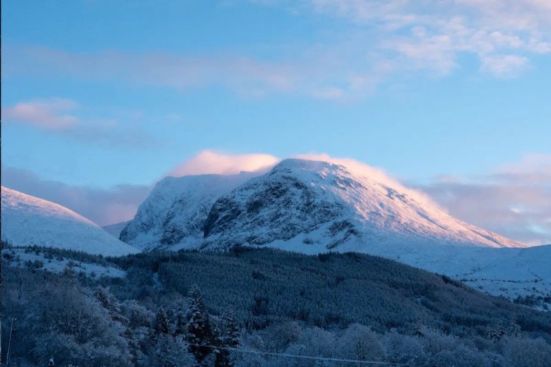Winter scene at River Lochy near Fort William
