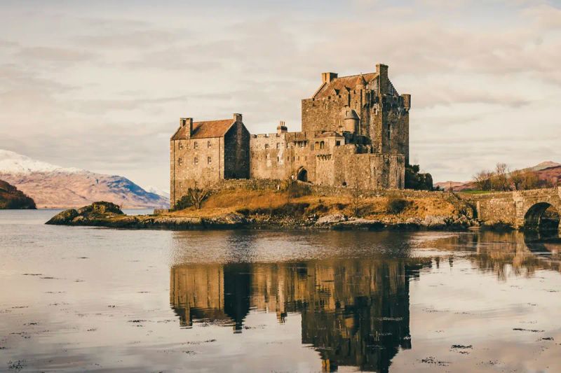 Eilean Donan Castle on a tidal island