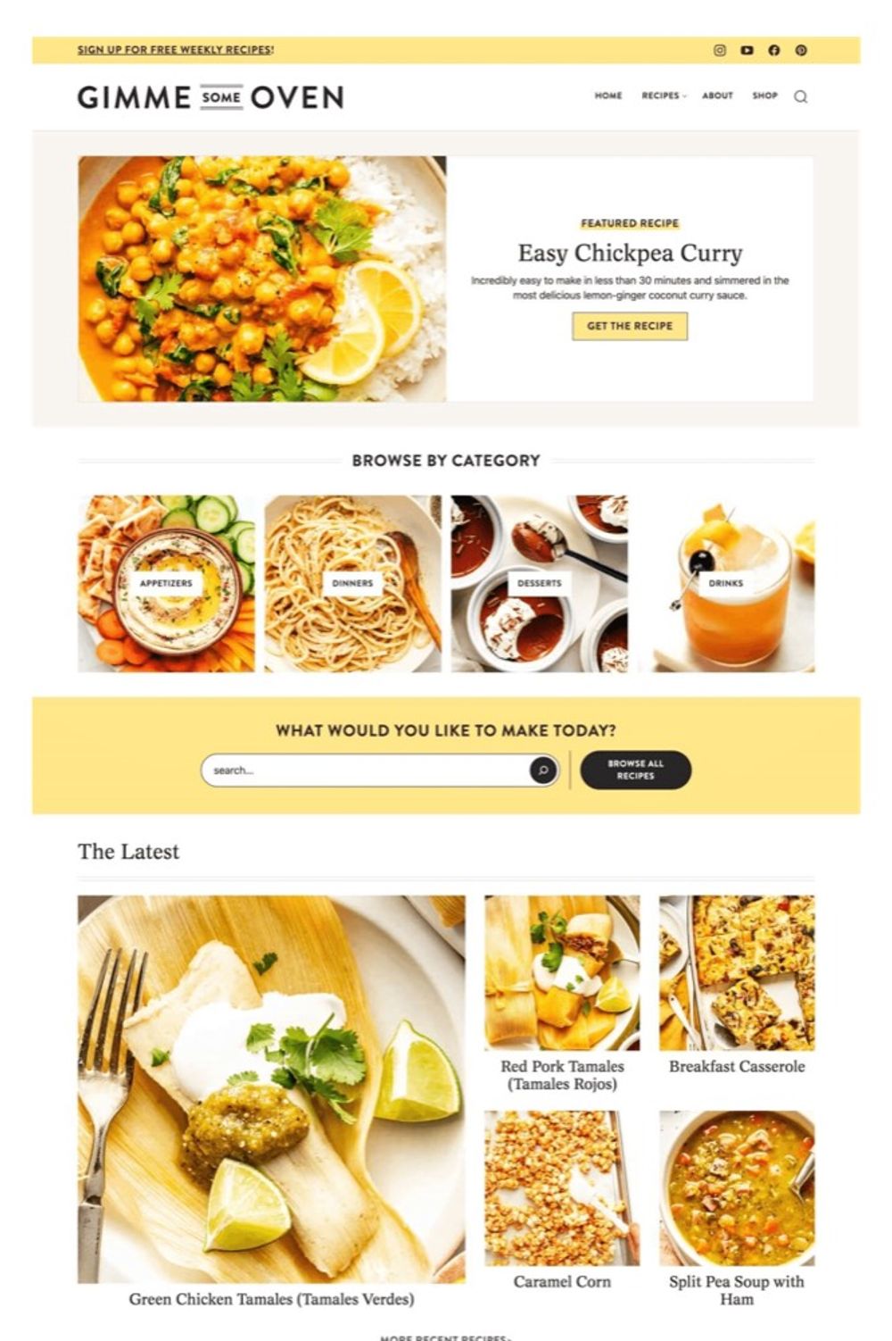 Gimme Some Oven homepage