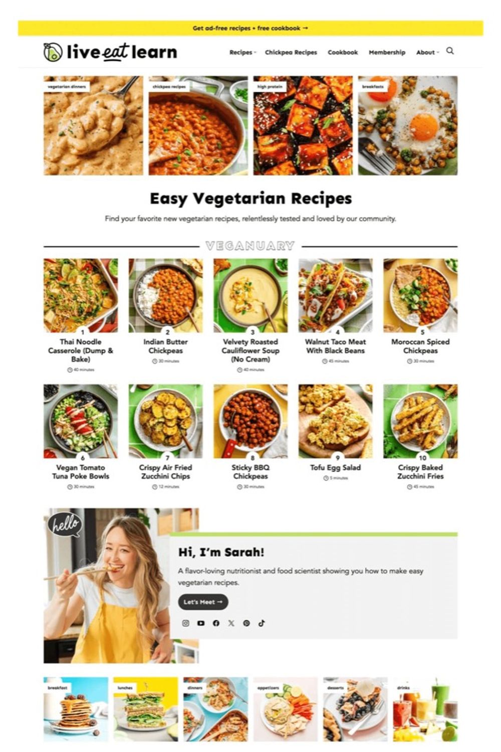 Live Eat Learn homepage