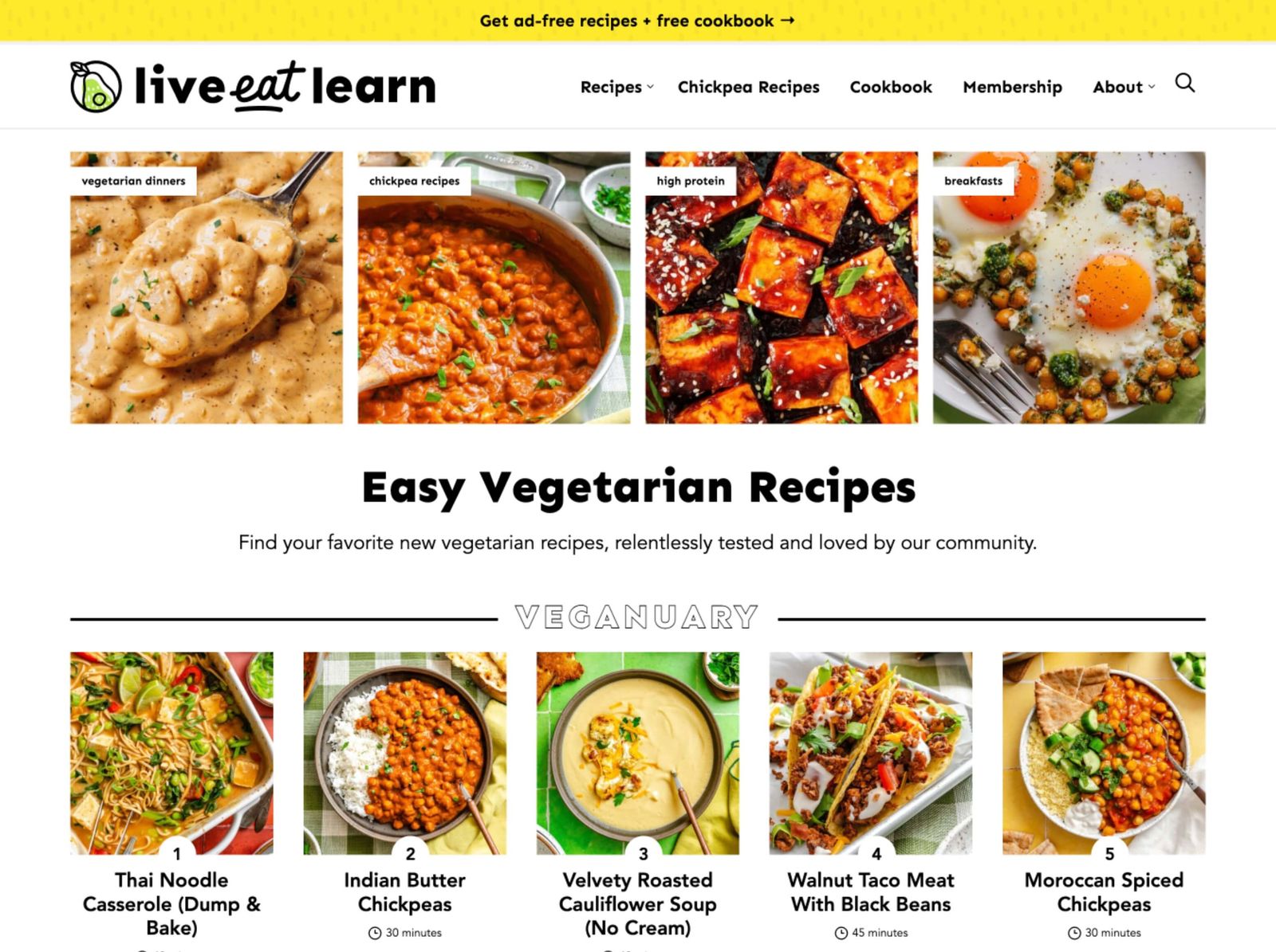 Live Eat Learn homepage