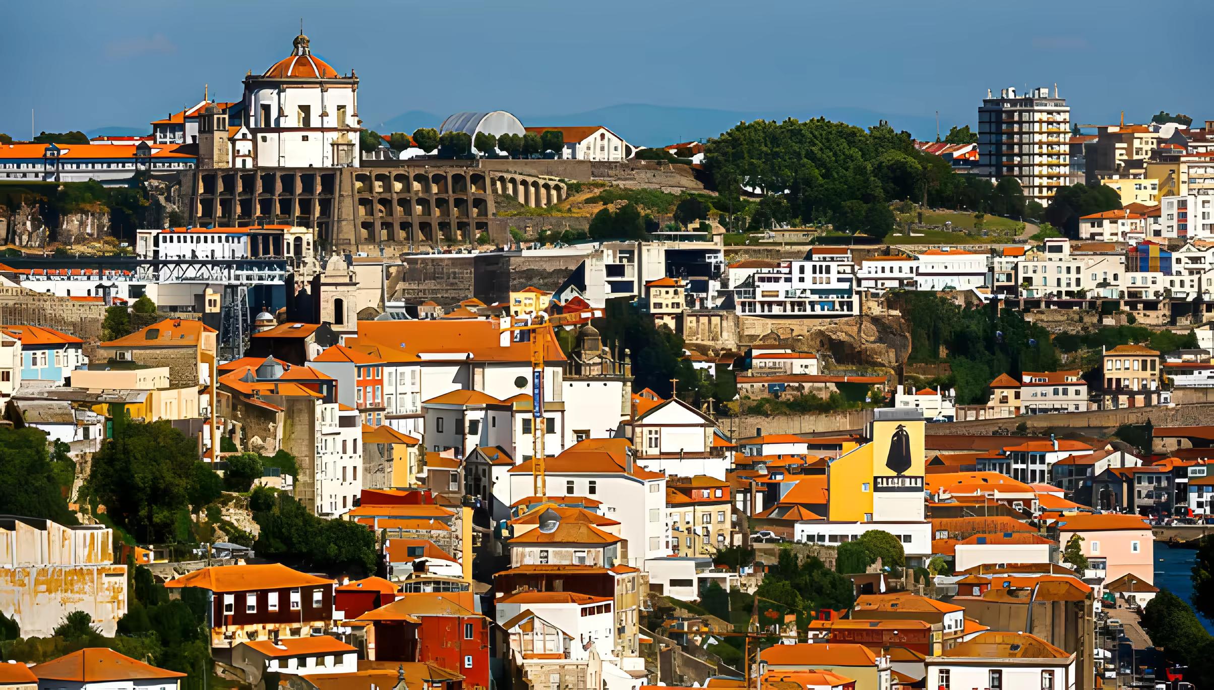 Lisbon hilltop rooftops near Amadora, Portugal