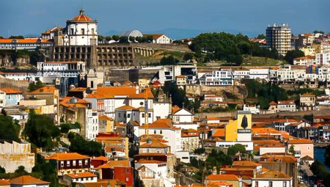 Lisbon hilltop rooftops near Amadora, Portugal