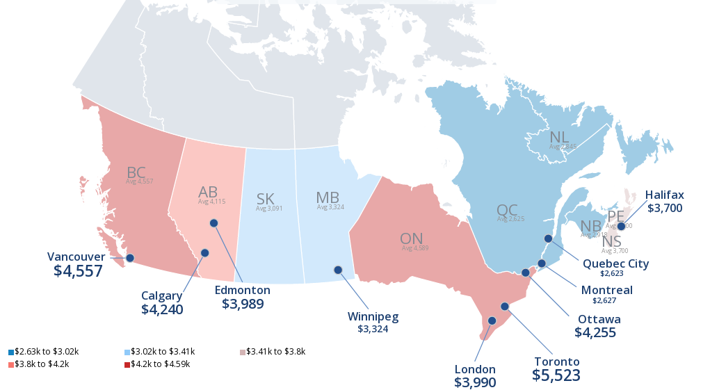 cost of living in canada by region