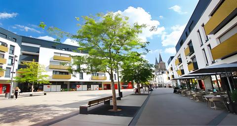 Modern residential square in Luxembourg