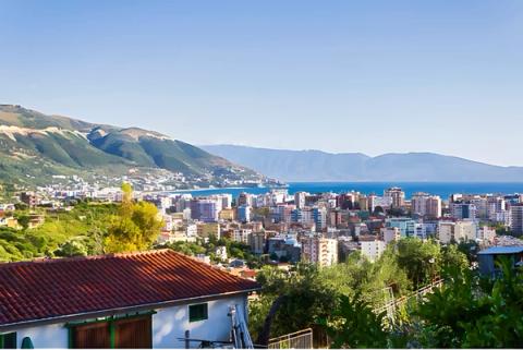 Coastal city panorama in Albania near Durres