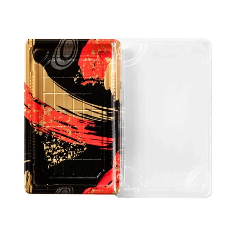 Sushi Tray T G01-1109-Red Gold