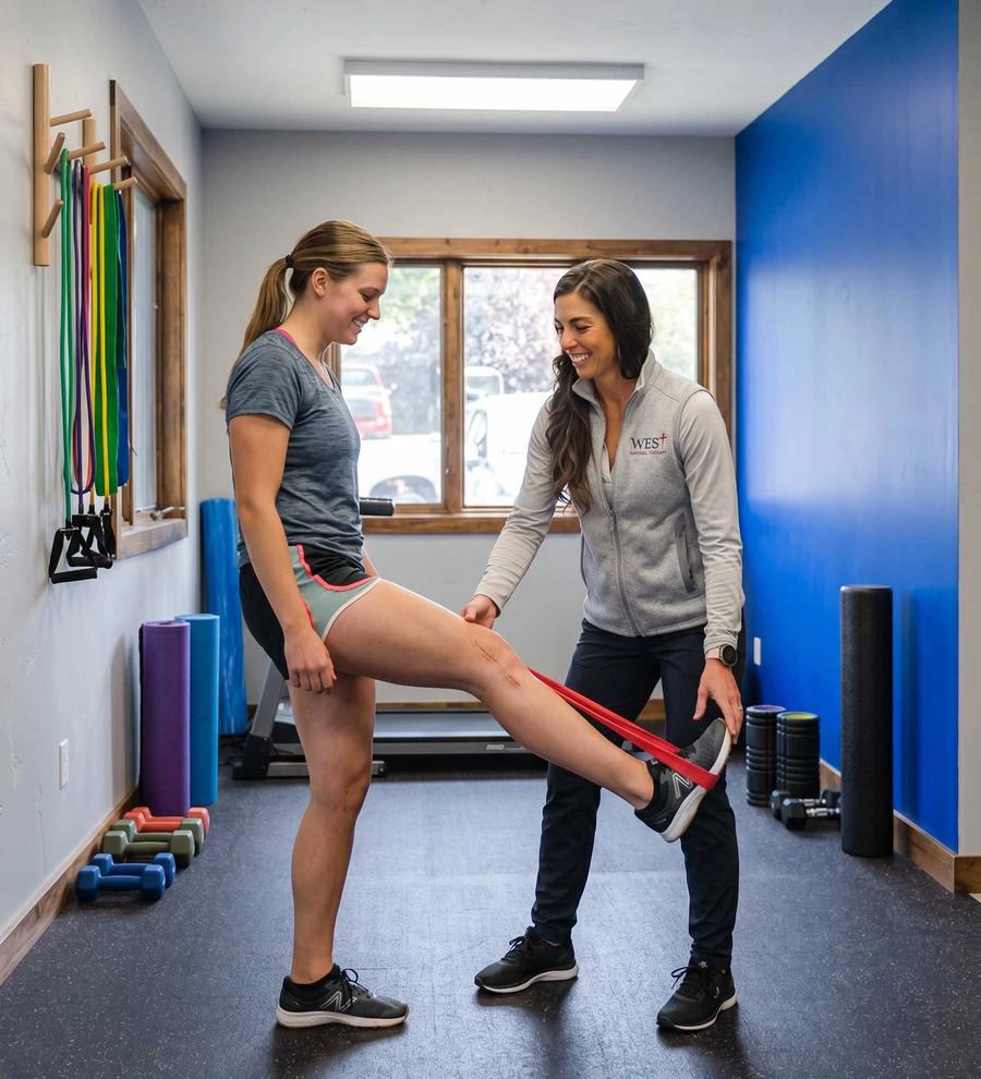 Patient participating in integrative movement and wellness services at WEST Physical Therapy
