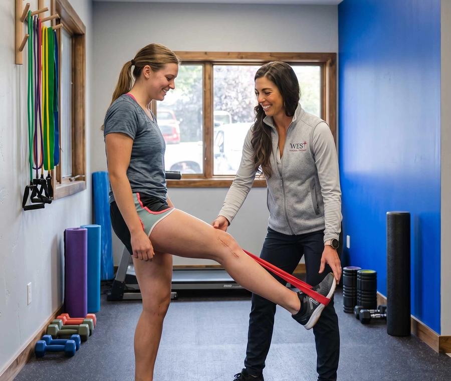 Patient participating in integrative movement and wellness services at WEST Physical Therapy