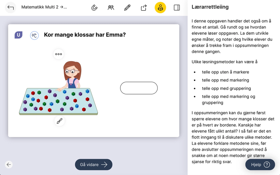 Trykk på lærerikonet for å få lærerveiledning til oppgaven.