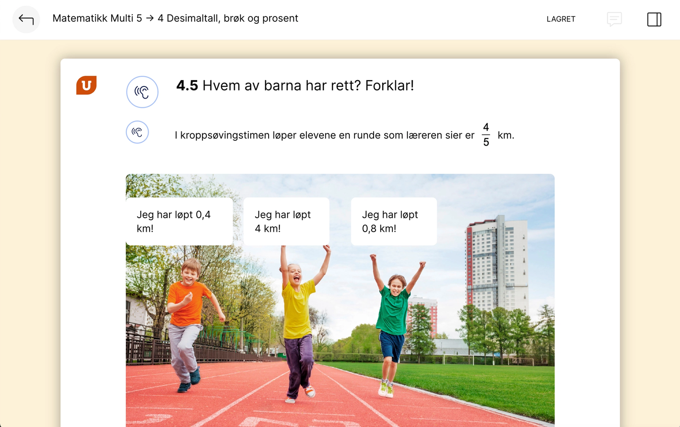 Utforskingsoppgaver er merket med en U