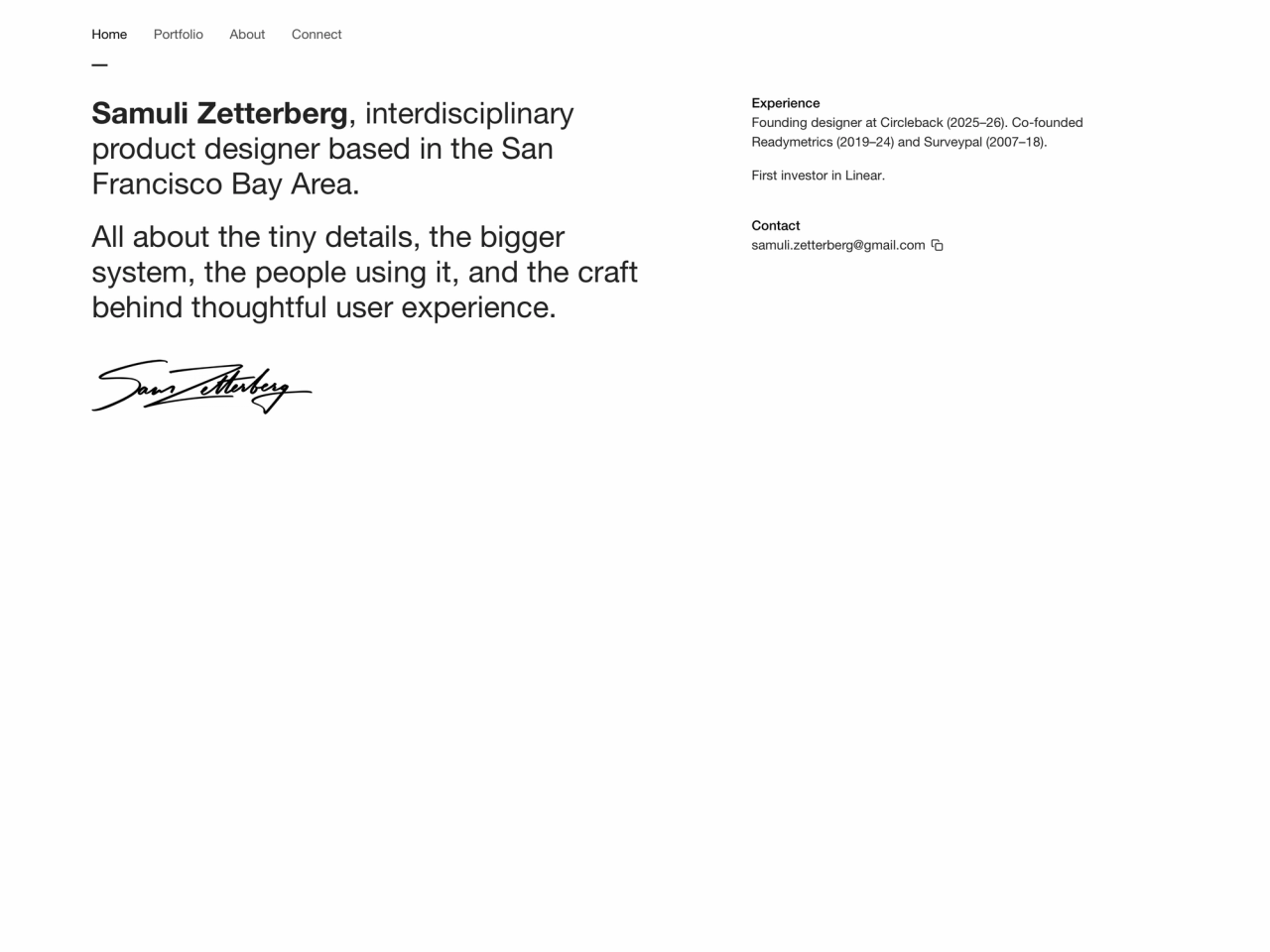 Samuli Zetterberg portfolio cover