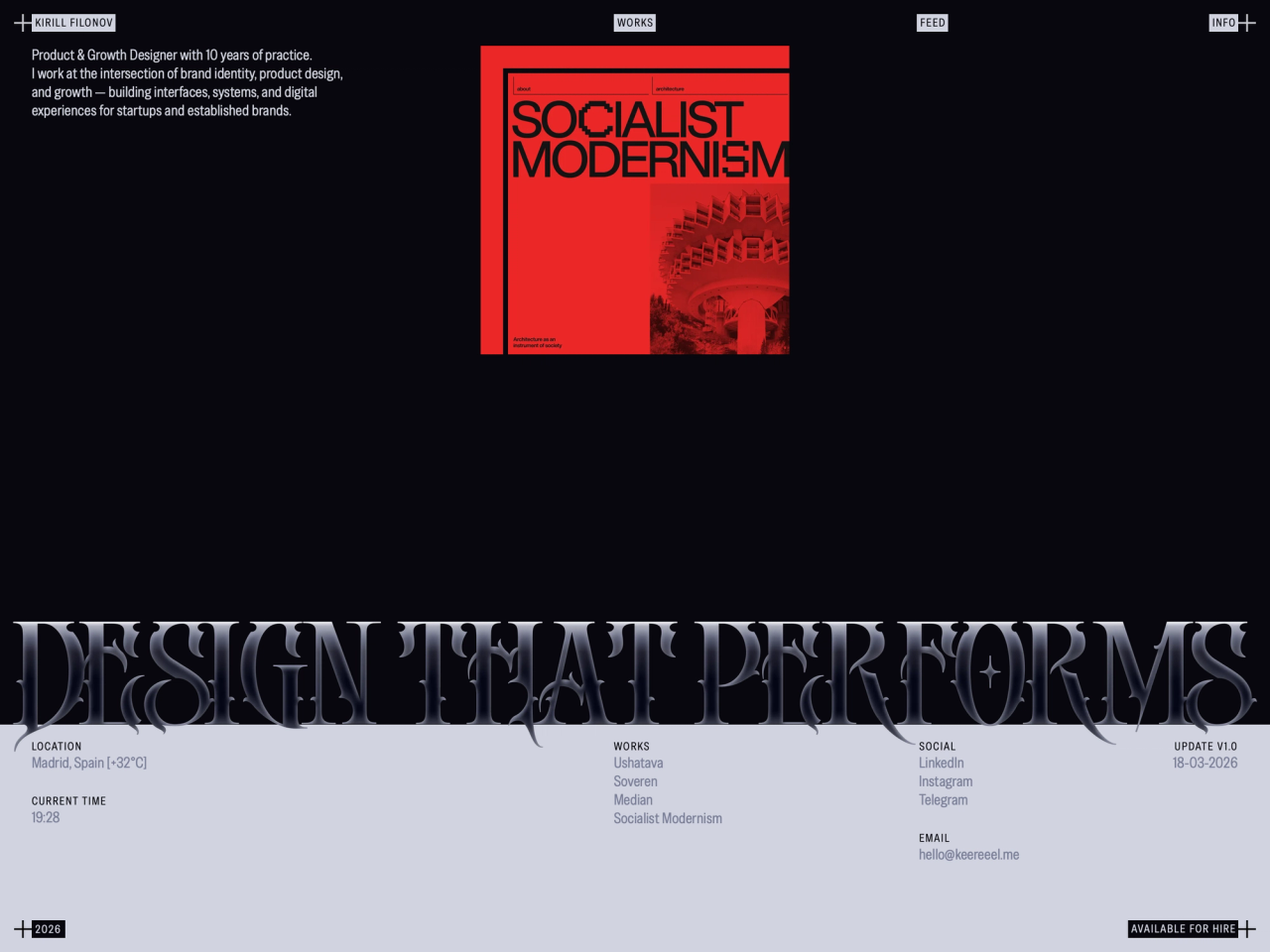 Kirill Filonov portfolio cover