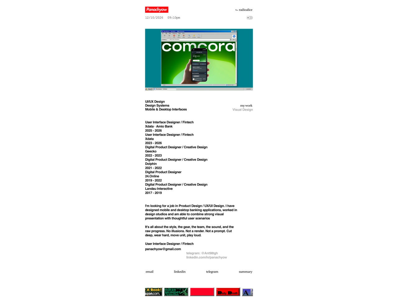 Антон Паначев portfolio cover