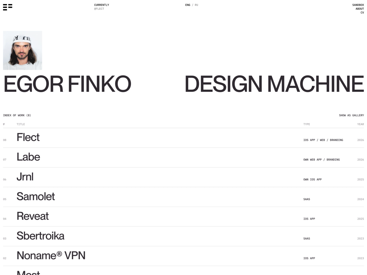 Egor Finko portfolio cover