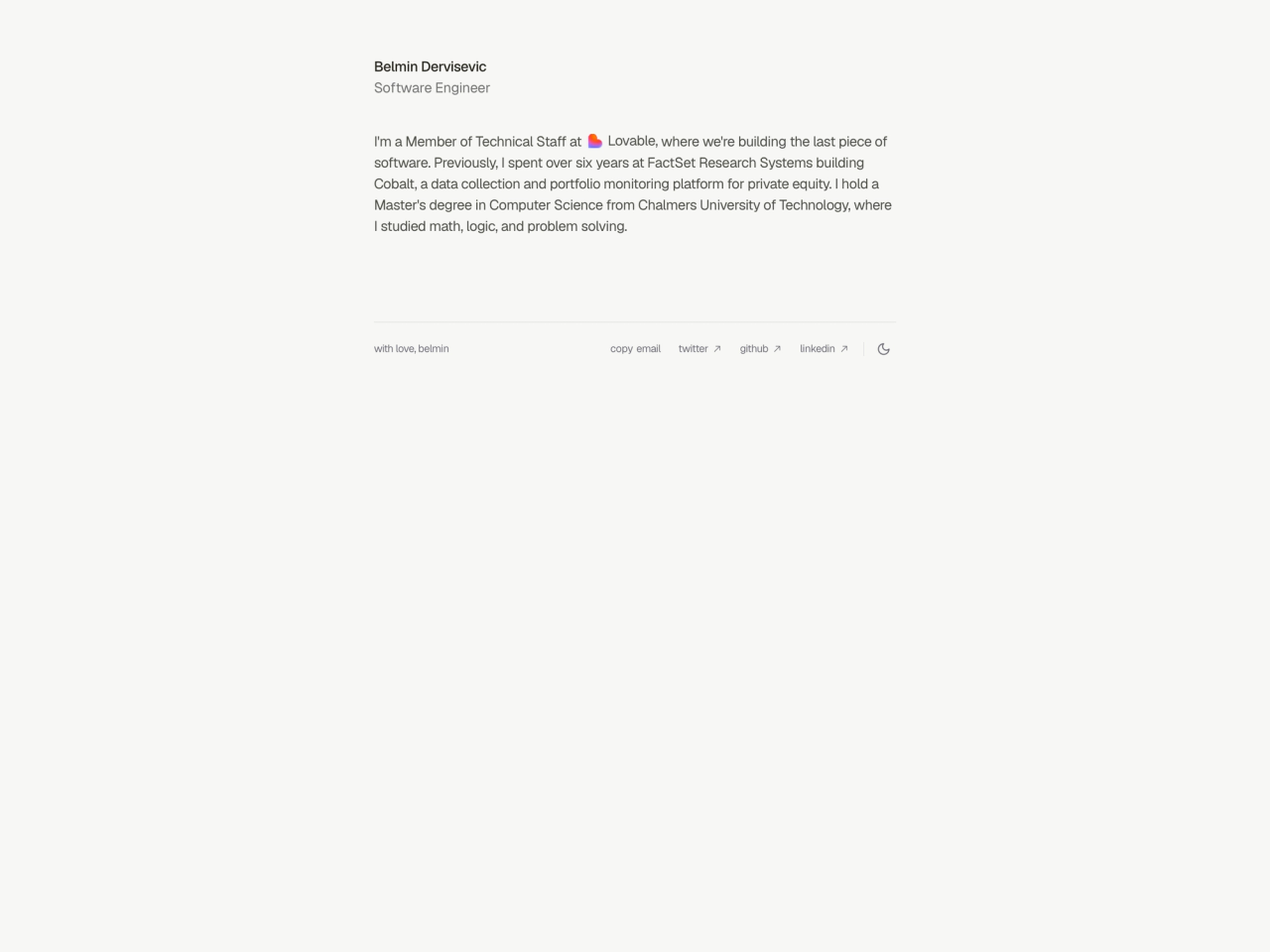 Belmin Dervisevic portfolio cover