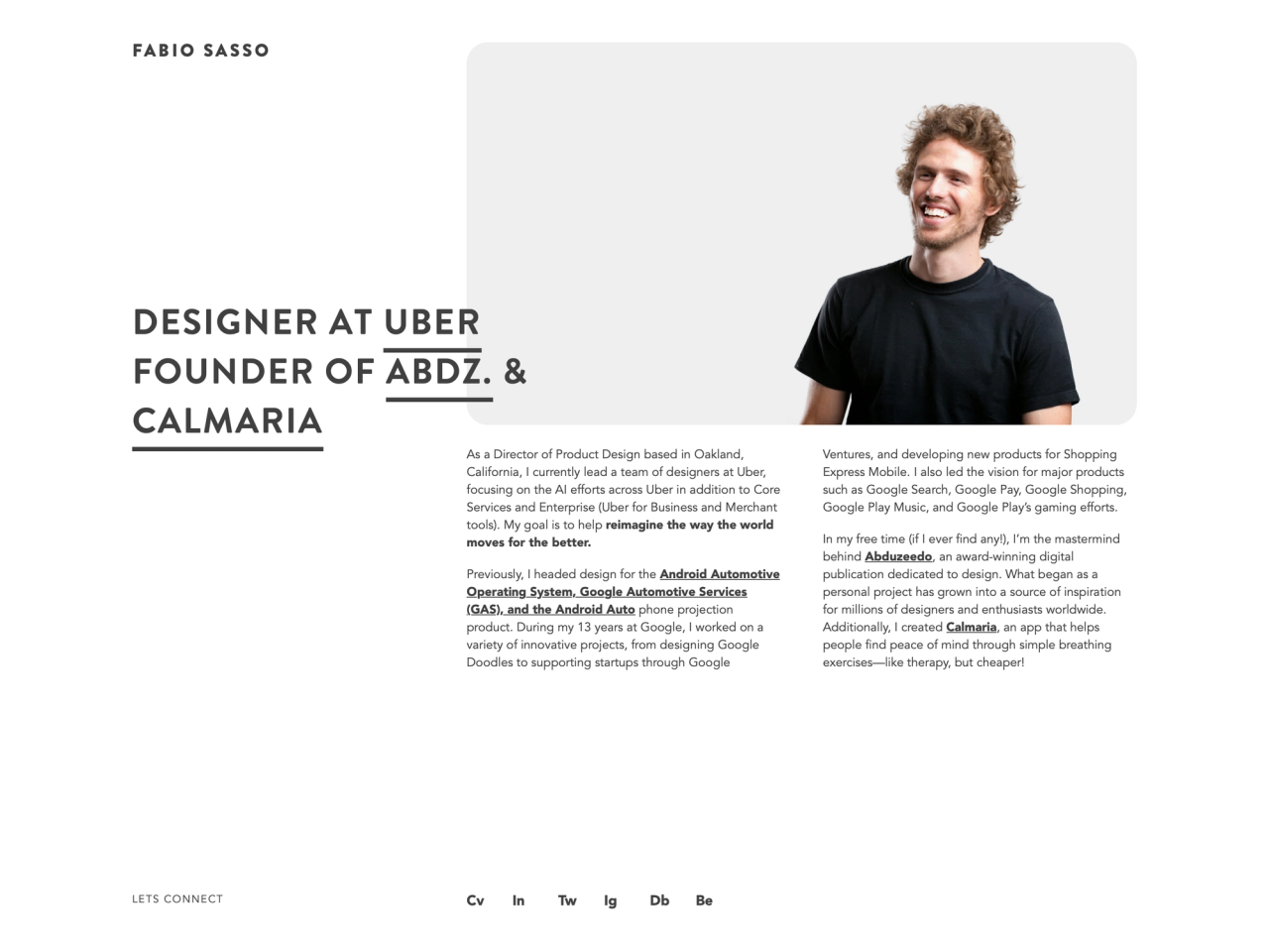 Fabio Sasso portfolio cover