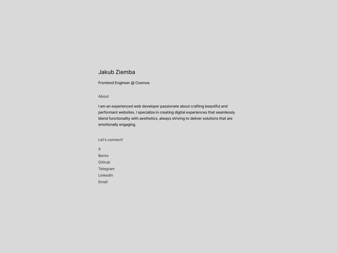 Обложка портфолио Jakub Ziemba