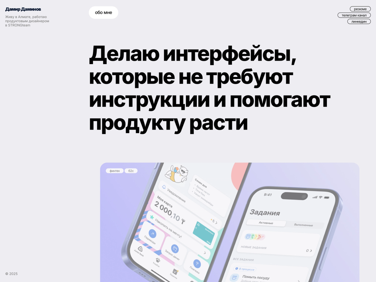Обложка портфолио Damir