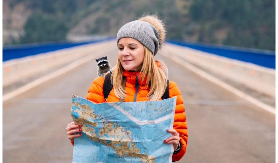 US Map on the road