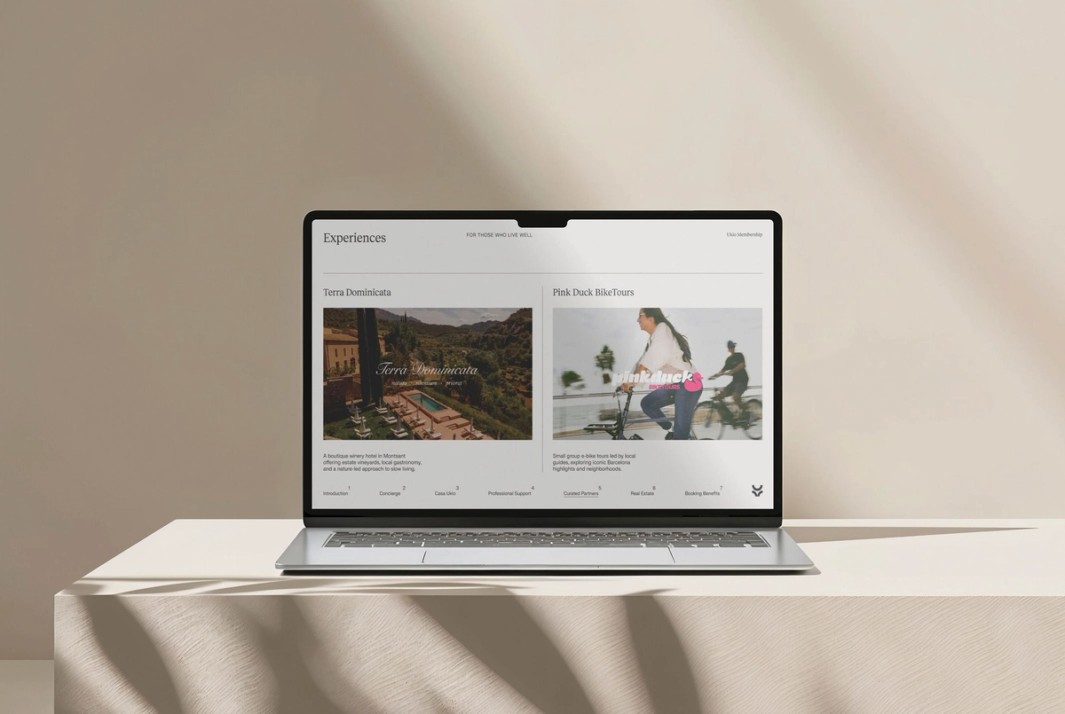 Laptop displaying the membership program