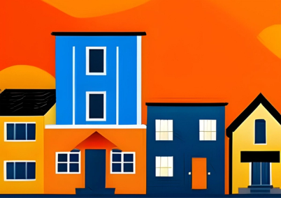 Different types of houses and buildings