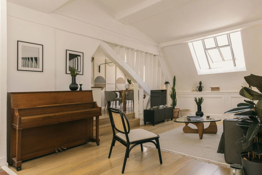 Living room of a corporate apartment in Berlin