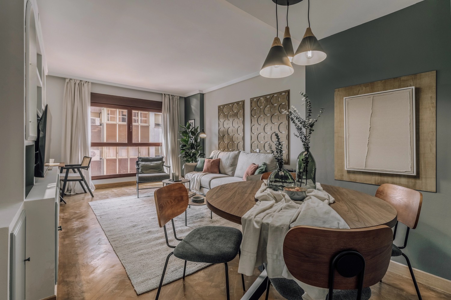 Un salón de un apartamento corporativo en Barcelona