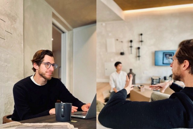 Sales team speaking with clients