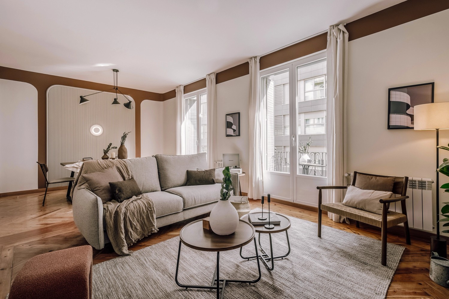 Living room of a corporate apartment in Paris