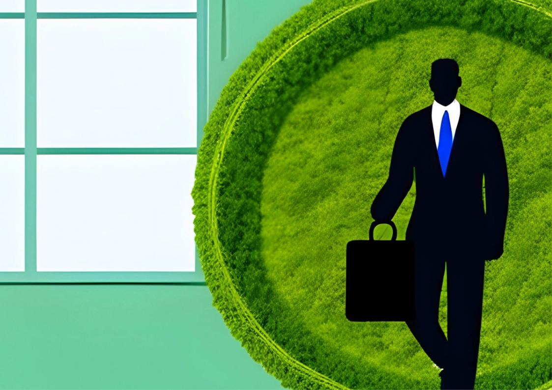 Businessman entering into a home