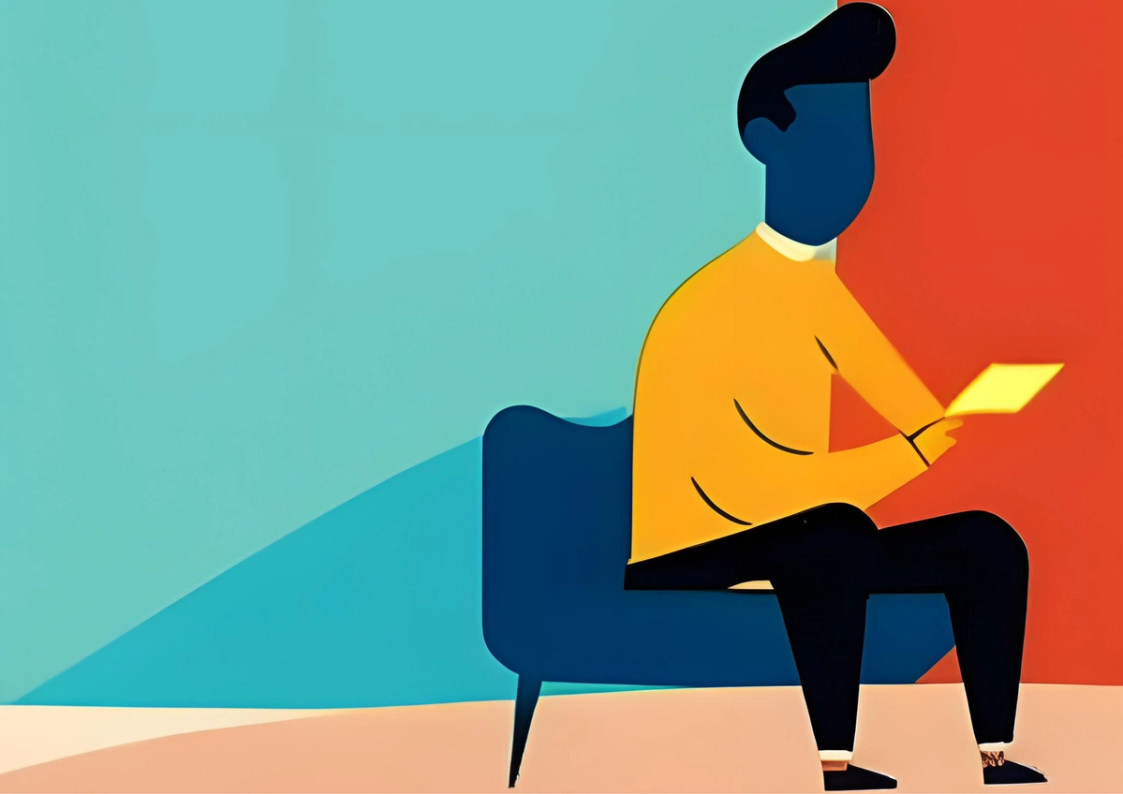 A person looking at his proof of income