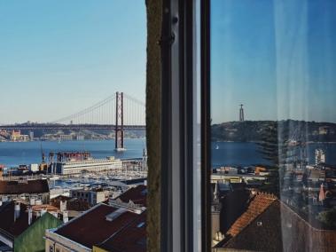 View of Lisbon from apartment window