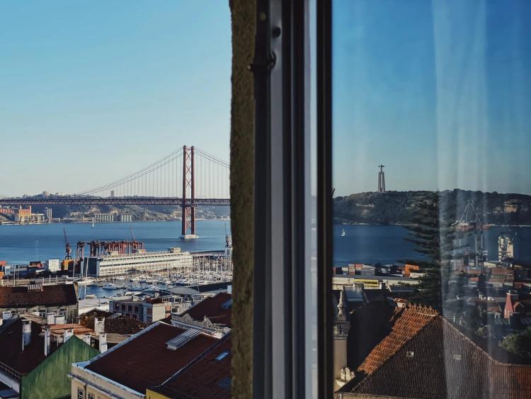 View of Lisbon from apartment window