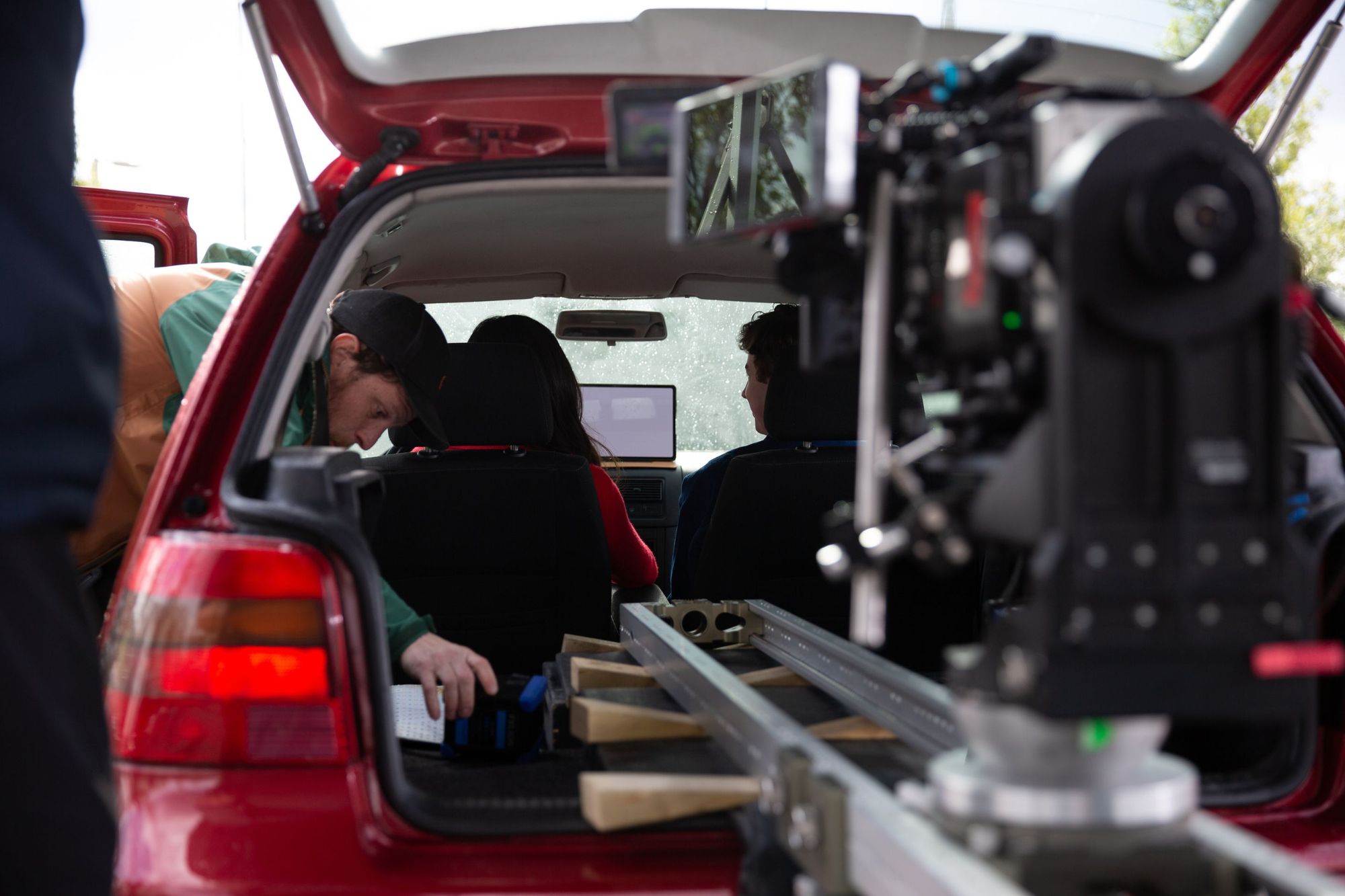 Motorised Camera Dolly in Car