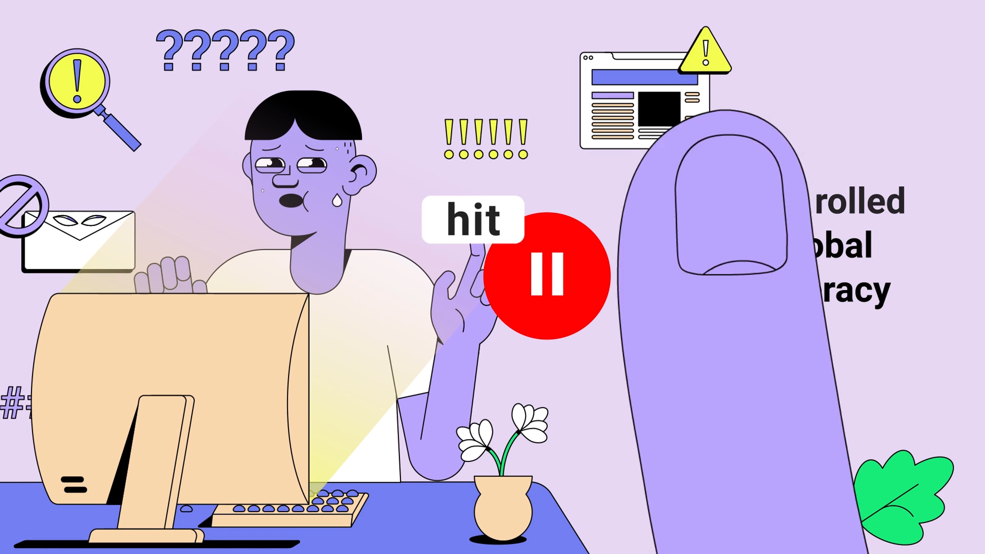 YouTube, Hit Pause Illustrated Image