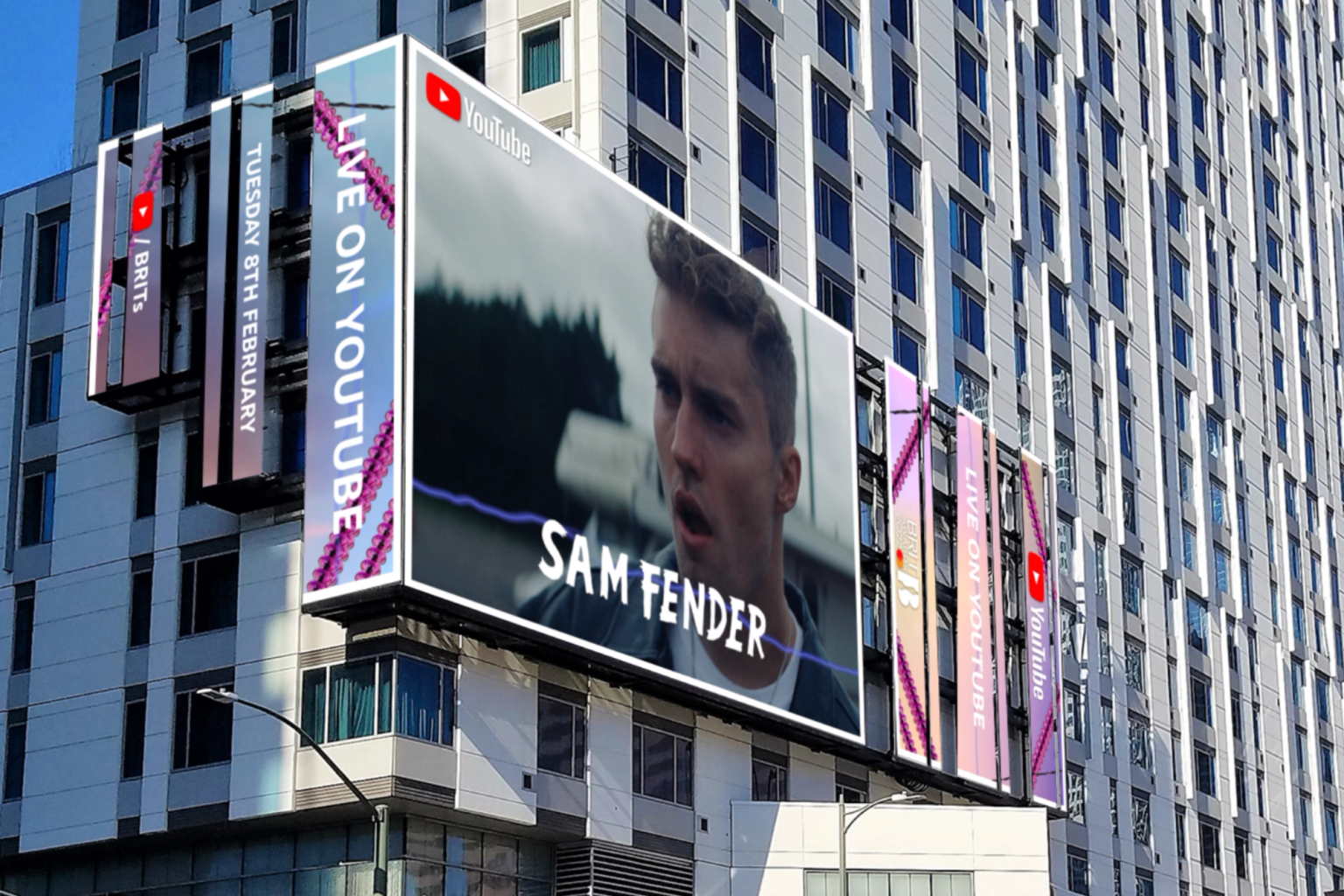 Sam Fender, YouTube Billboard - LA