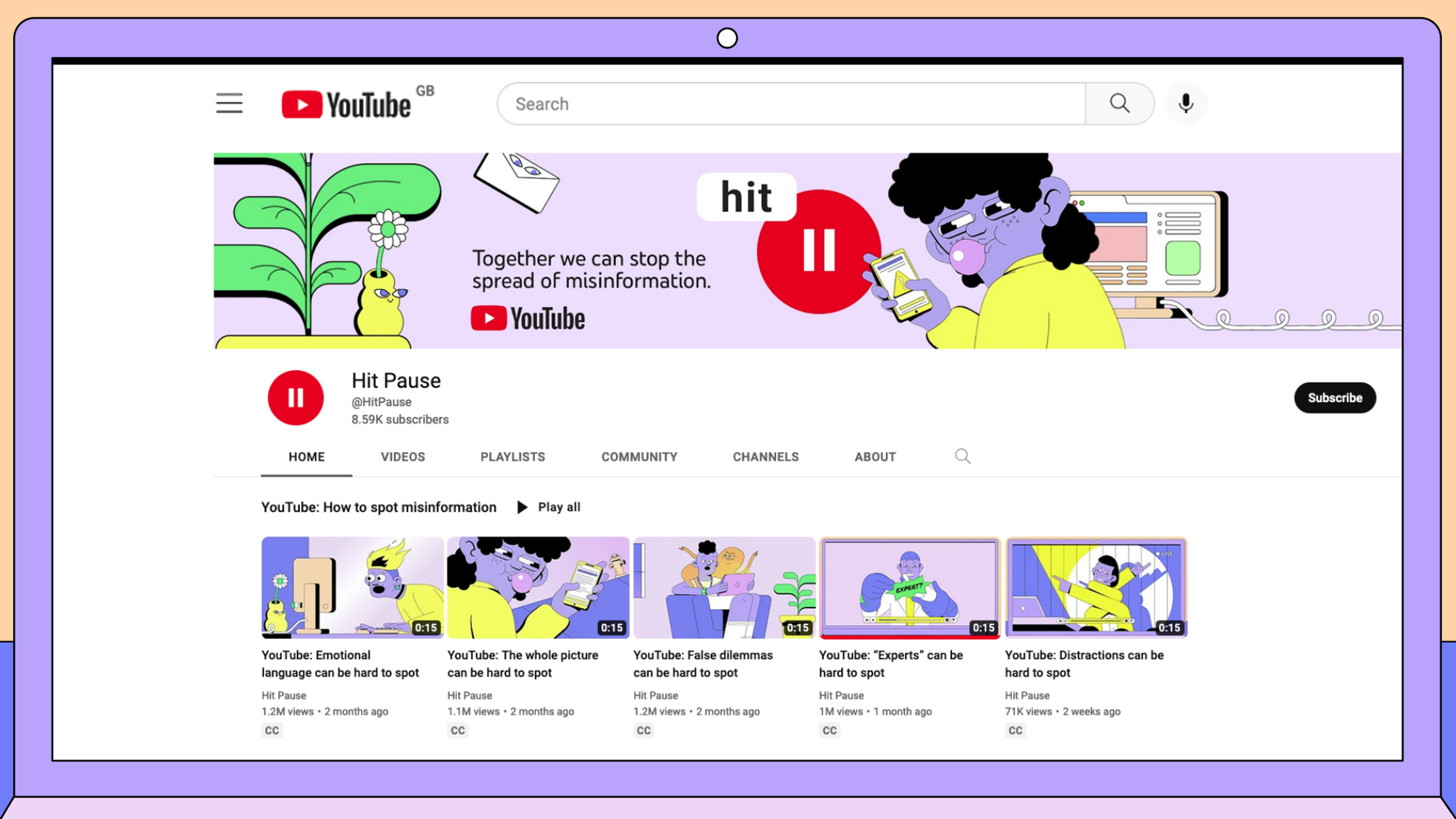 Cartoon, Illustrated YouTube Home Page