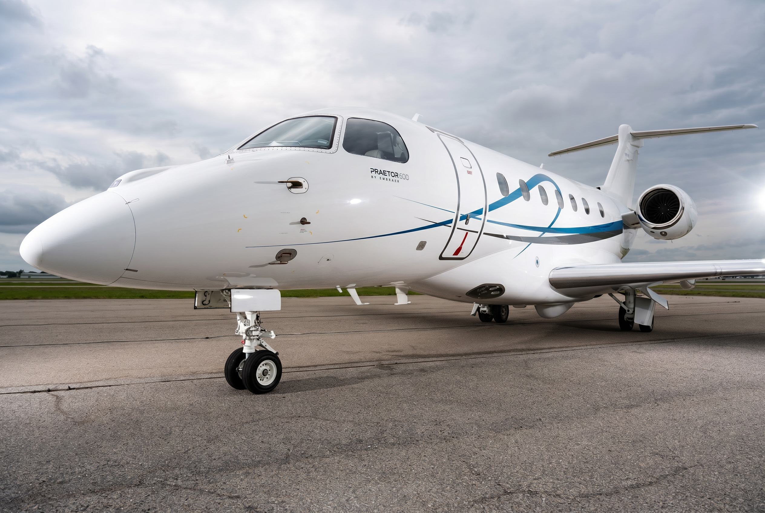 Praetor 600 photographed from the front on the apron