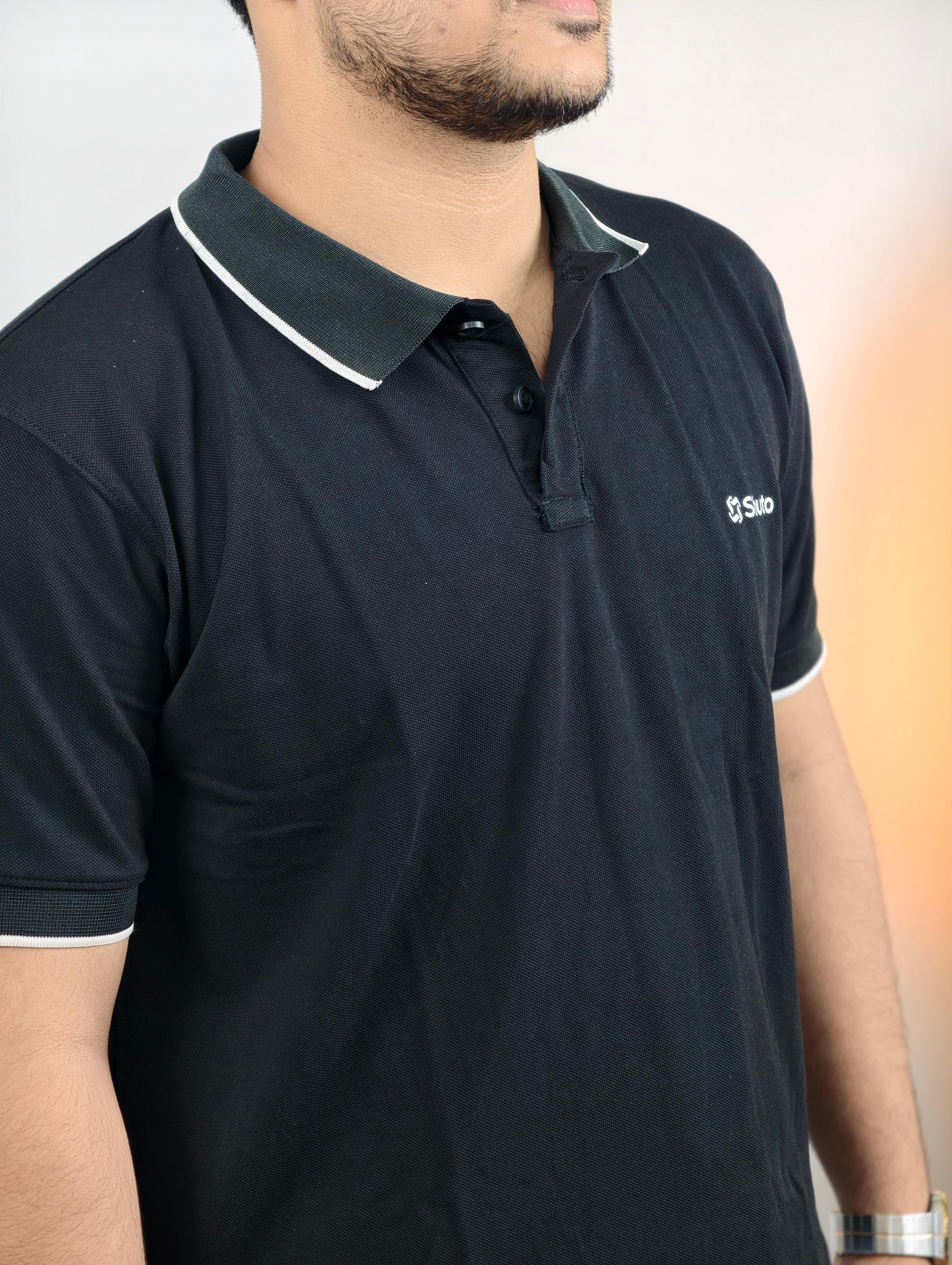 Ink Black Polo T-Shirt view 2