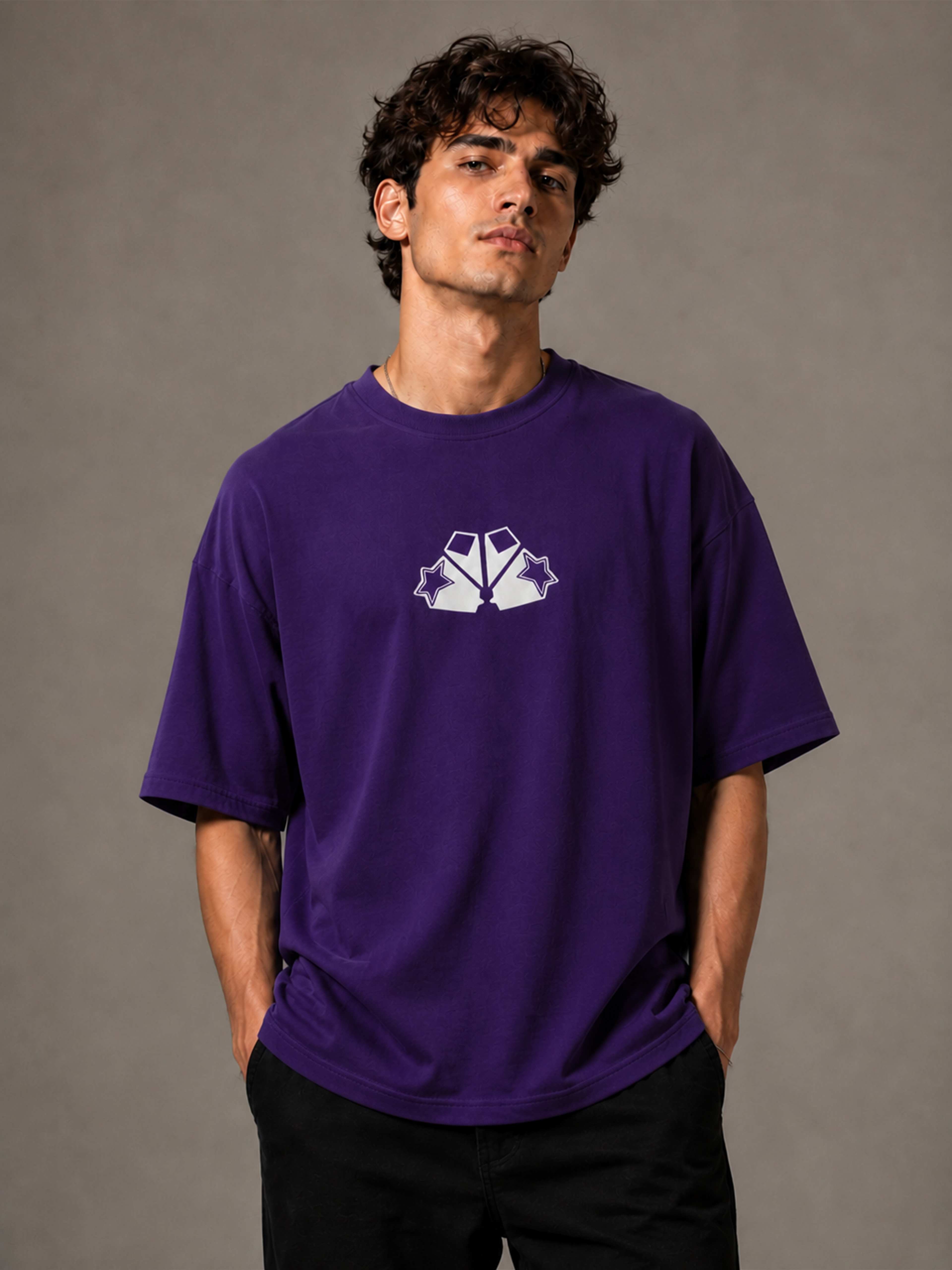 Three star Pruple oversized
