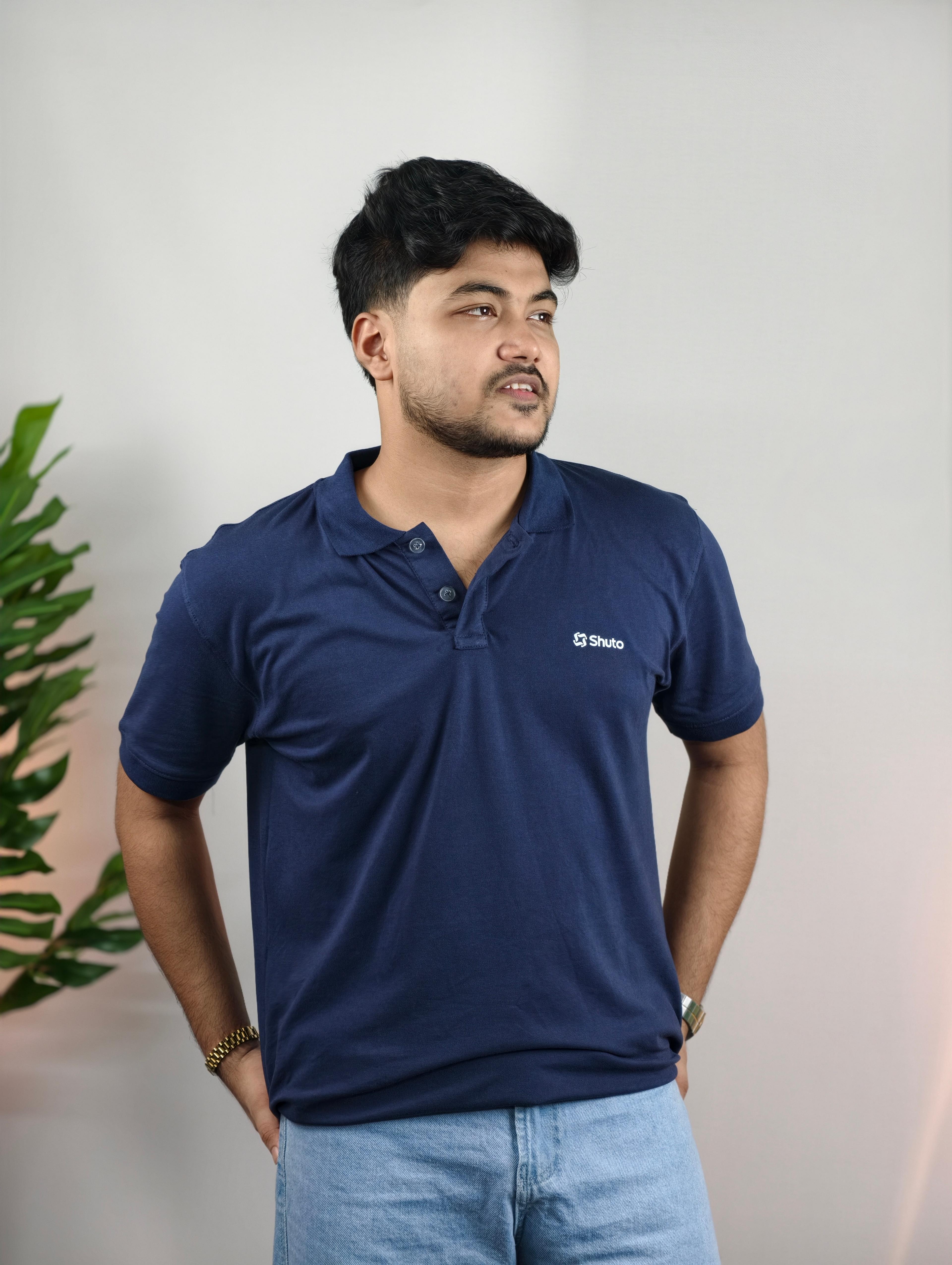 Marine/Navy Blue Polo T-Shirt   view 1