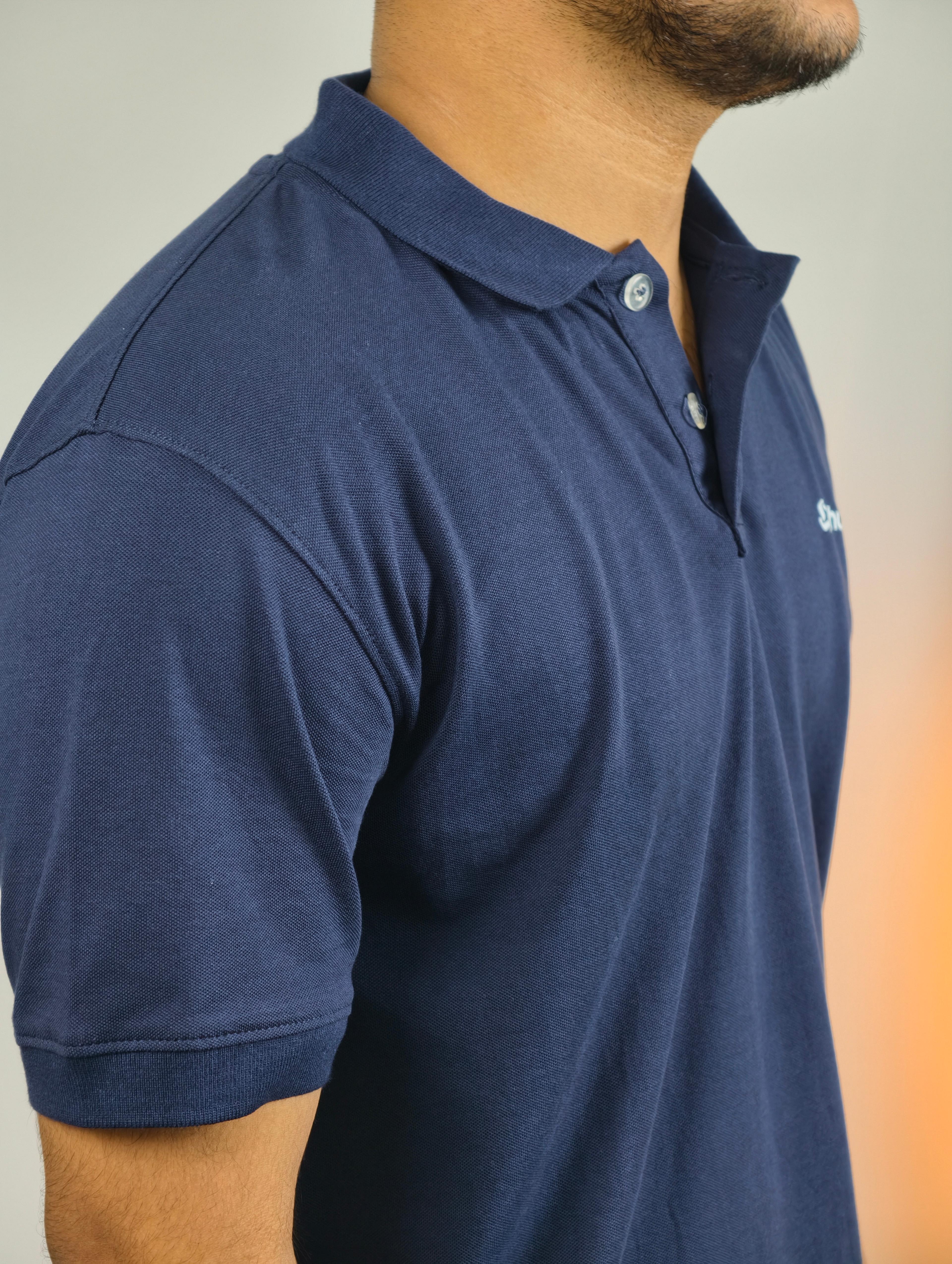 Marine/Navy Blue Polo T-Shirt   view 2