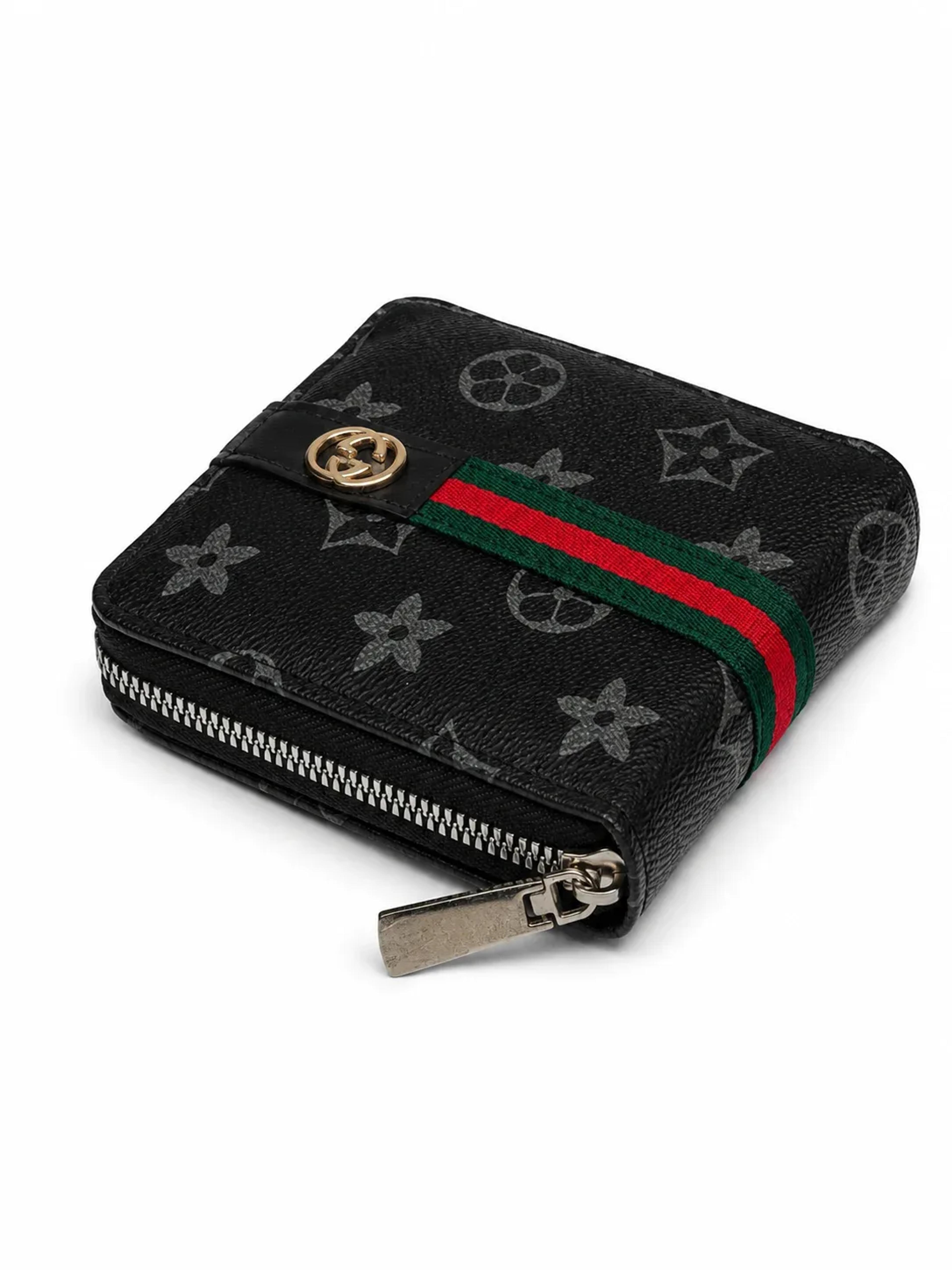 Black Lather Wallet  With Zipper