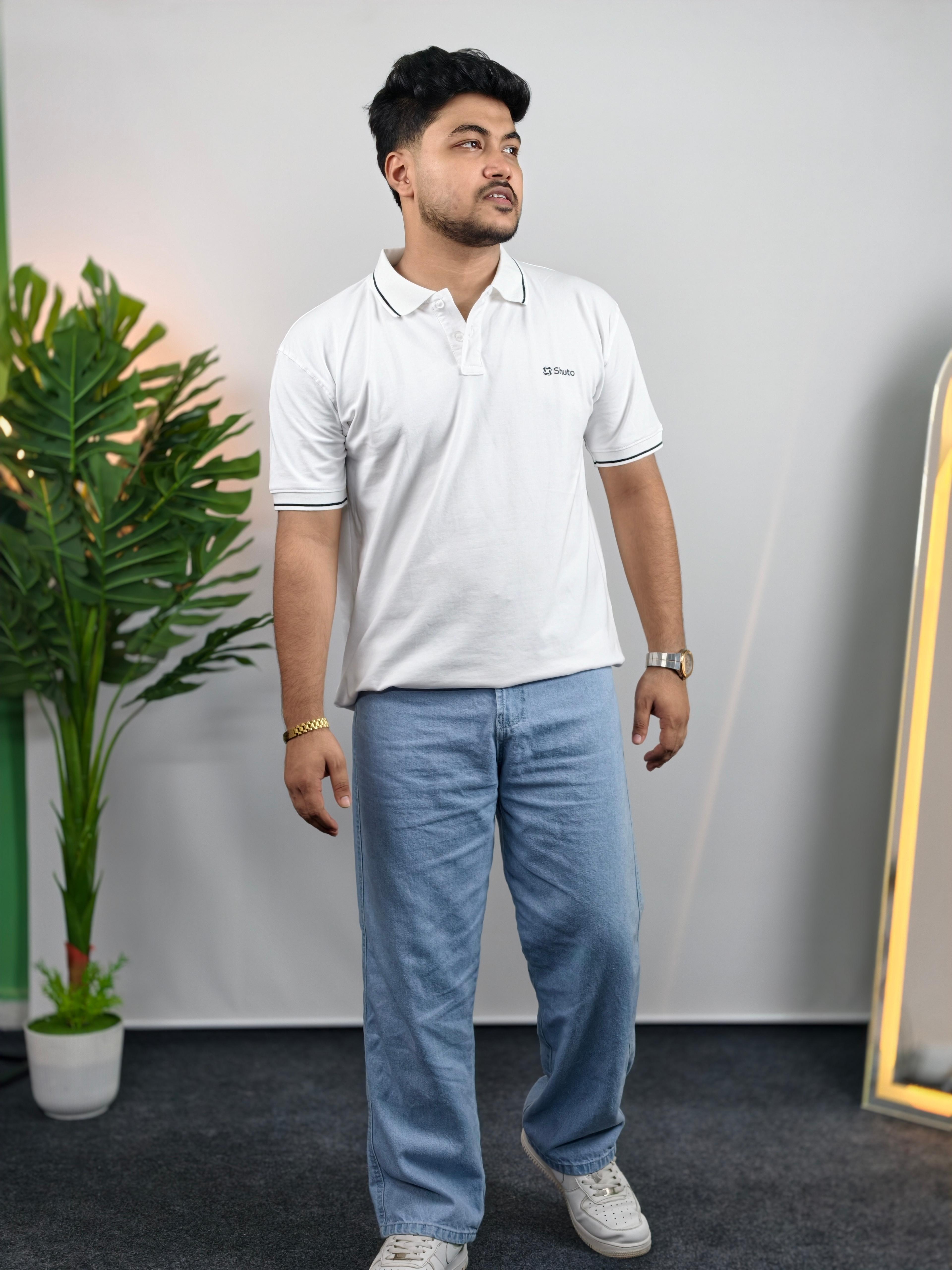 True White Polo T-Shirt view 1