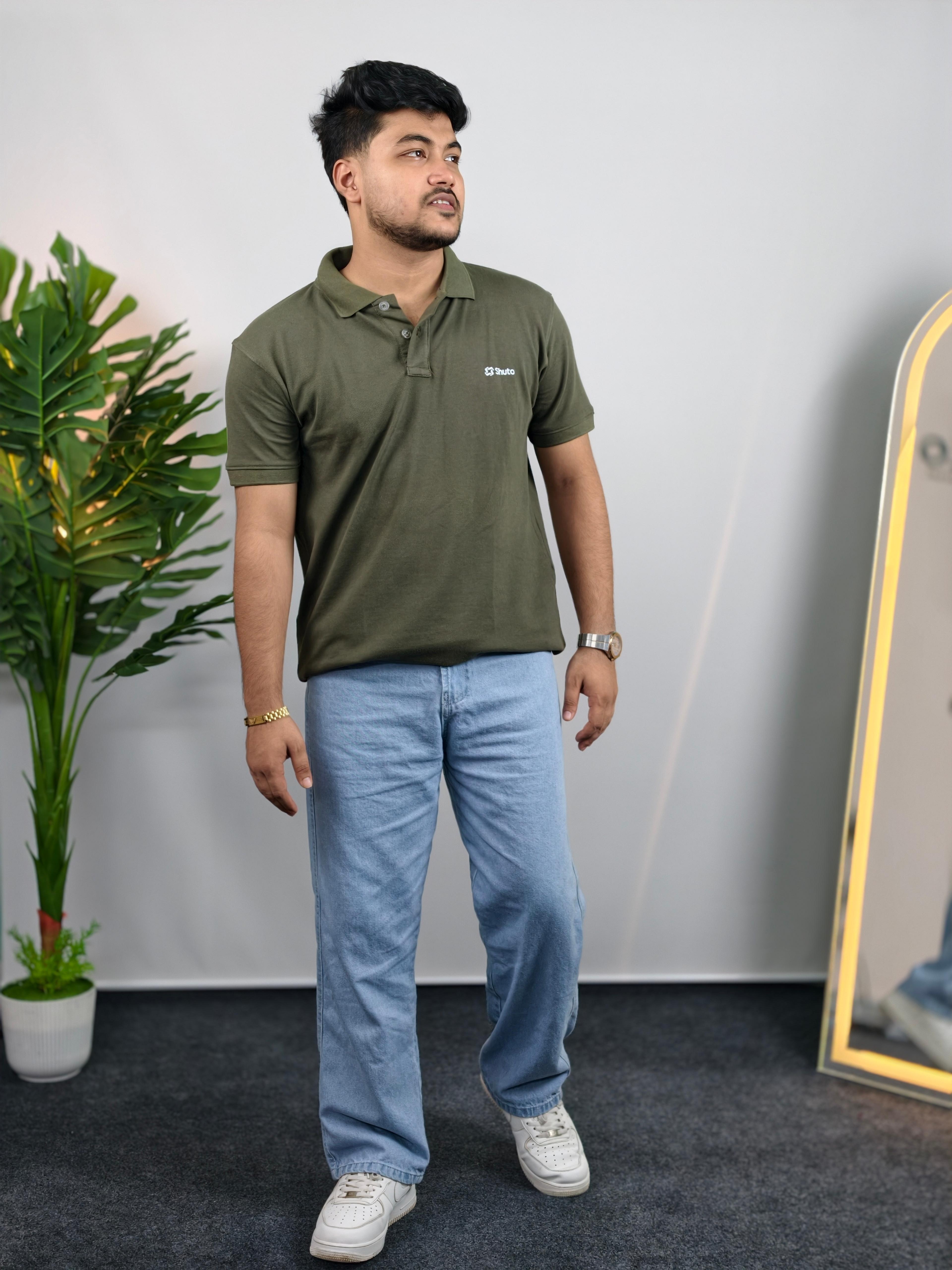 Militia Olive Polo T-Shirt  view 1