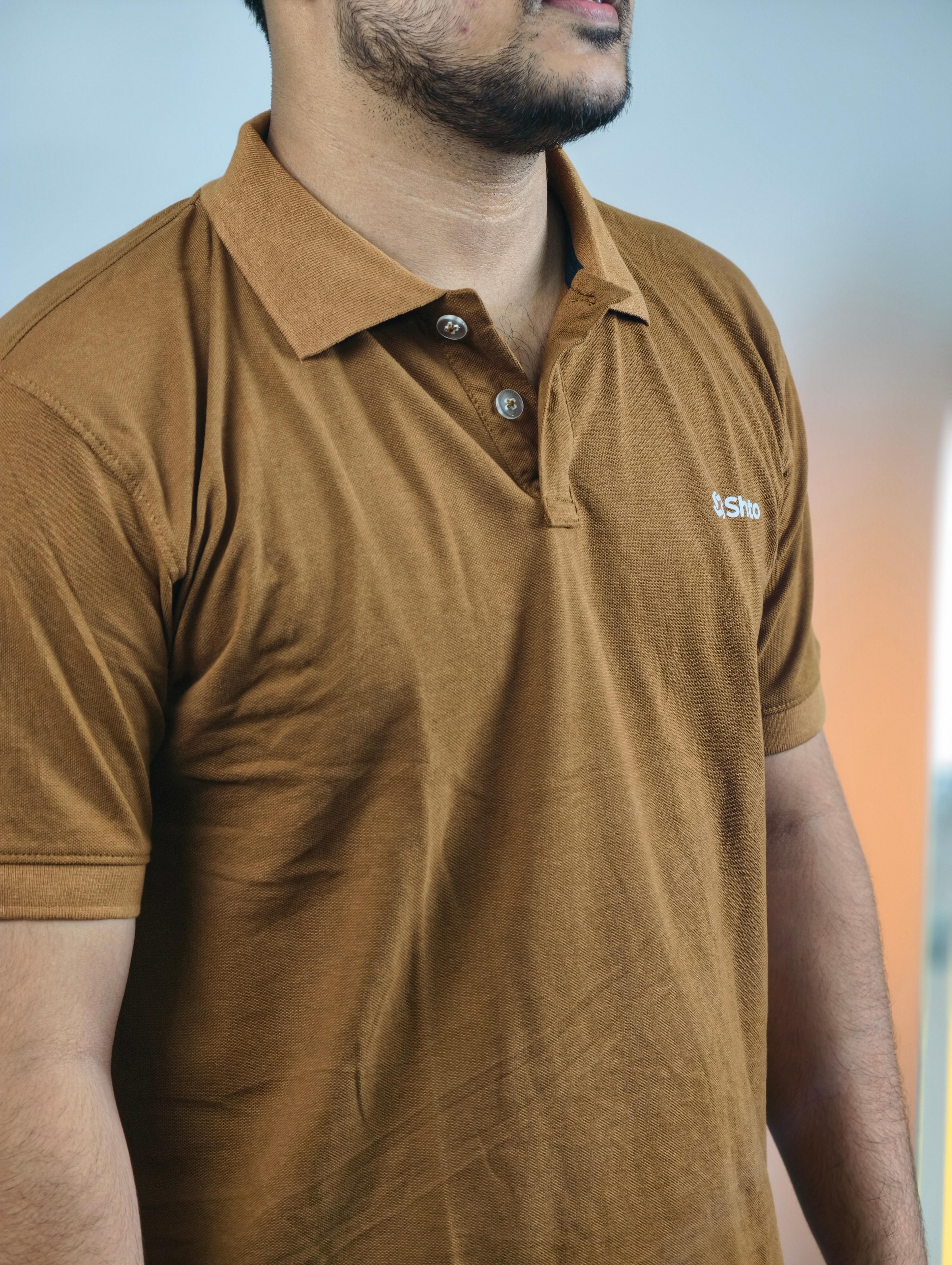 Dark Brown Polo T-shirt view 2
