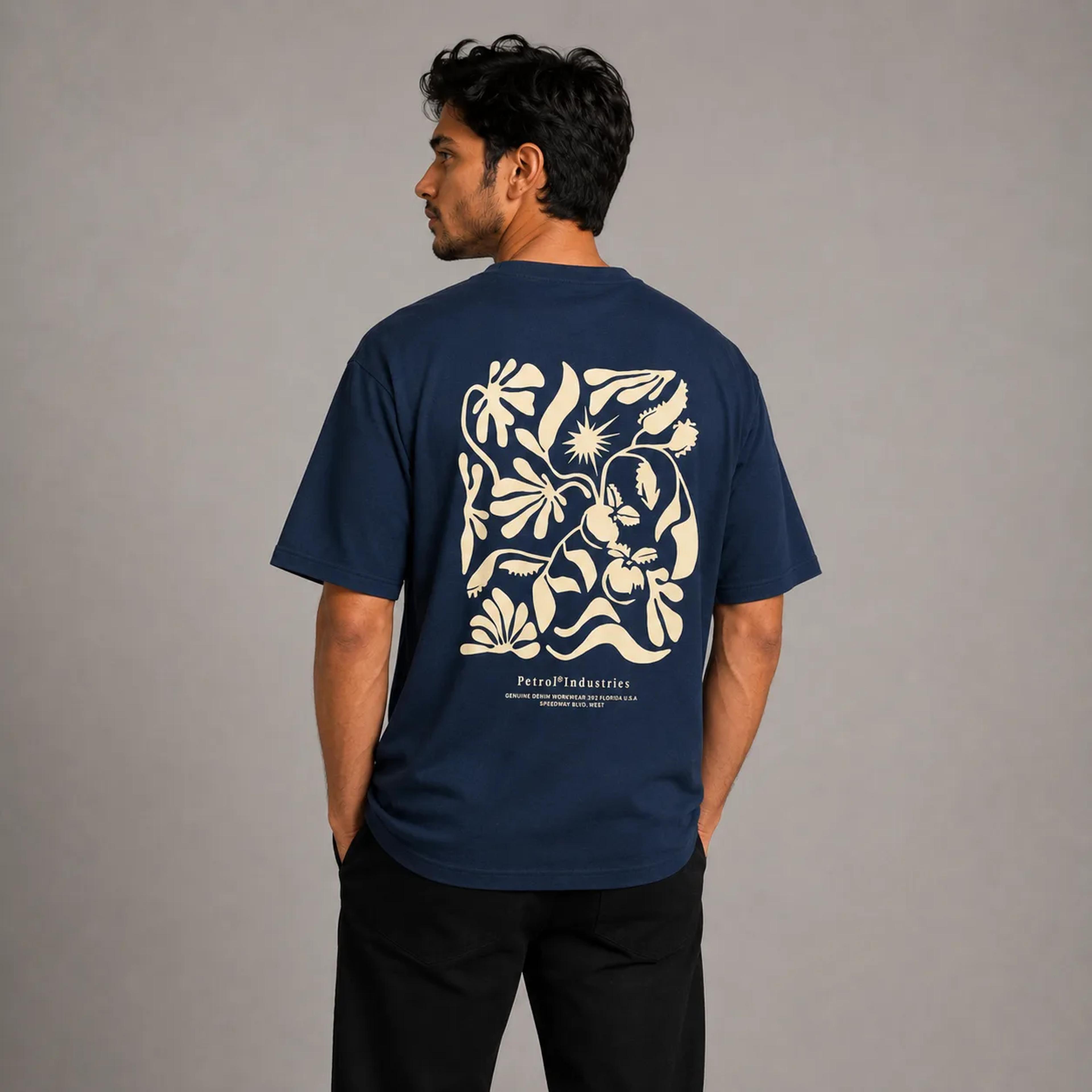 Regular Navy Blue Aura Print 